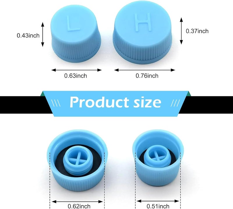 DACIRTY 10 PCS Car A/C Valve Core Caps, Leakproof Air Conditioning Hose Valve Covers with "H/L" Distinction on Top, High and Low Pressure Port Covers, Air Conditioning Valve Core Nuts (Blue) - Image 2